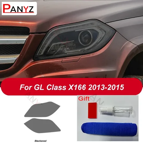 2 шт. для Mercedes Benz GL Glass X166 2013 2014 2015, защитная пленка для фар автомобиля, прозрачная черная защитная пленка из ТПУ