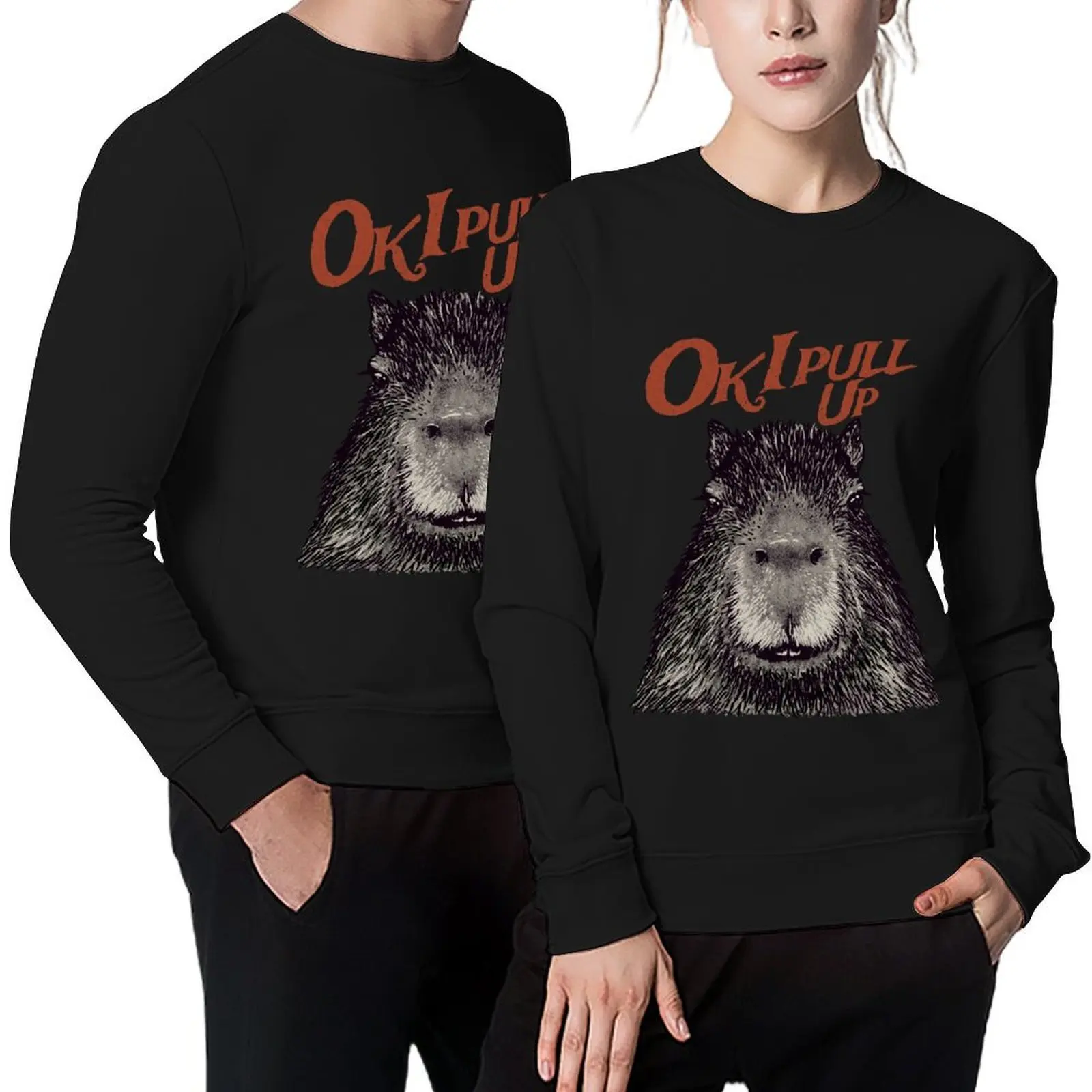 

Capybara - Ok I pull up MEME Red Capybara His Name - Gort Capy Yuzu Pet Mat Bandana Pullover men's clothing oversize sweatshirts