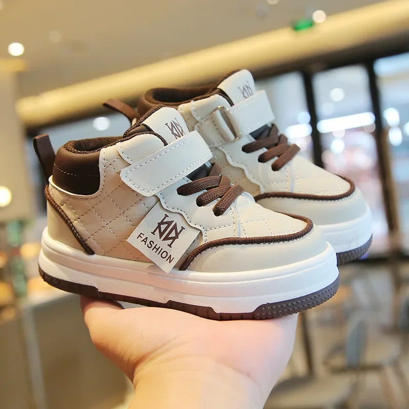 Kids Sport Shoes Autumn New Fashion Waterproof Baby Girl Boy Sneakers Spring High Top Children Outdoor Casual Running Shoe 21-32