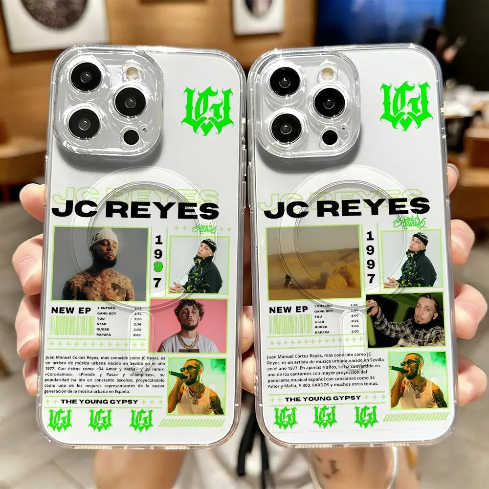

Rapper JC r-REYES Tour Phone Case Magnetic Crystal Clear Case for iPhone 17-12 Pro Max Plus Slim Transparent Cover Charging