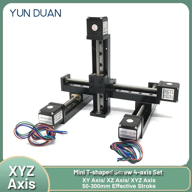 

XY/XZ/XYZ Axis Motorized Slide Table Mini T-type Linear Guide Rail Stage CNC Sliding Table Motor Electric Linear Stage 1mm Pitch