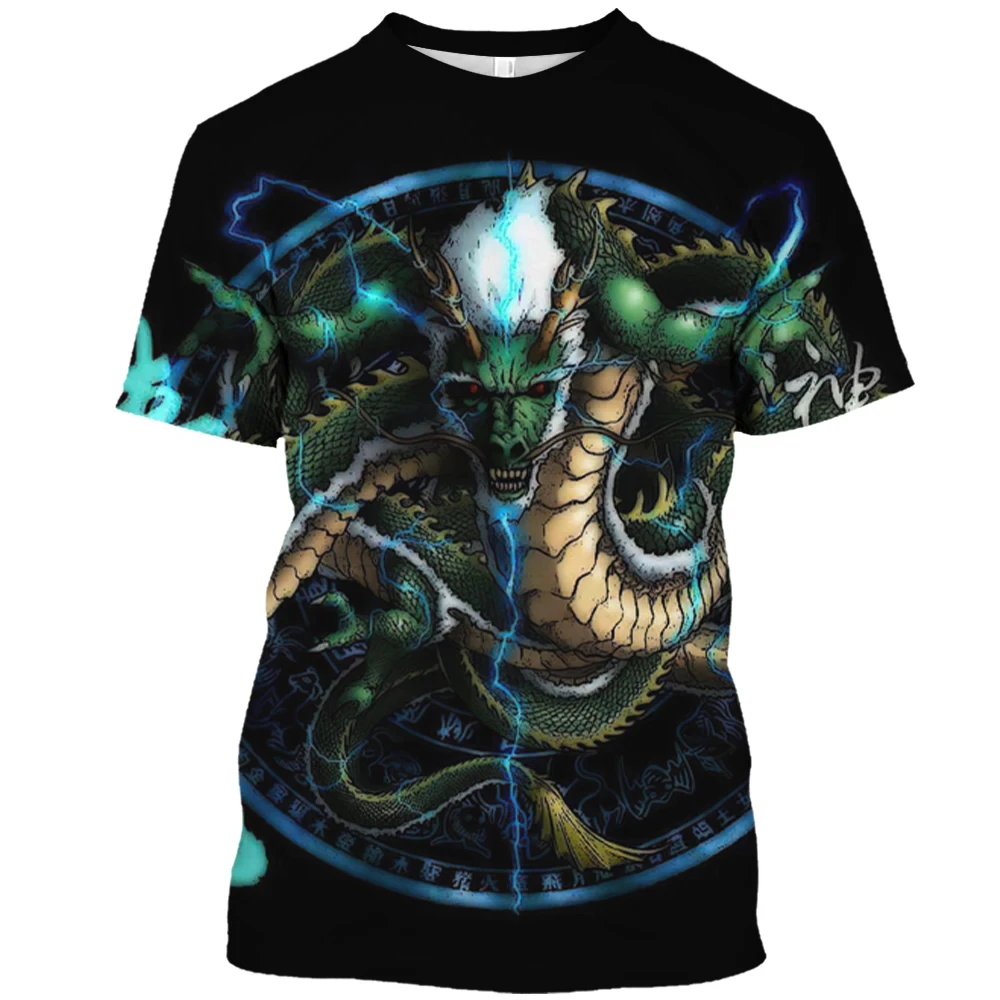 Oriental Dragon Graphic 3D Print O-Neck T-shirt Men Casual Short Sleeve Fashion Hip-hop Tshirt Y2K Harajuku Unisex Clothing