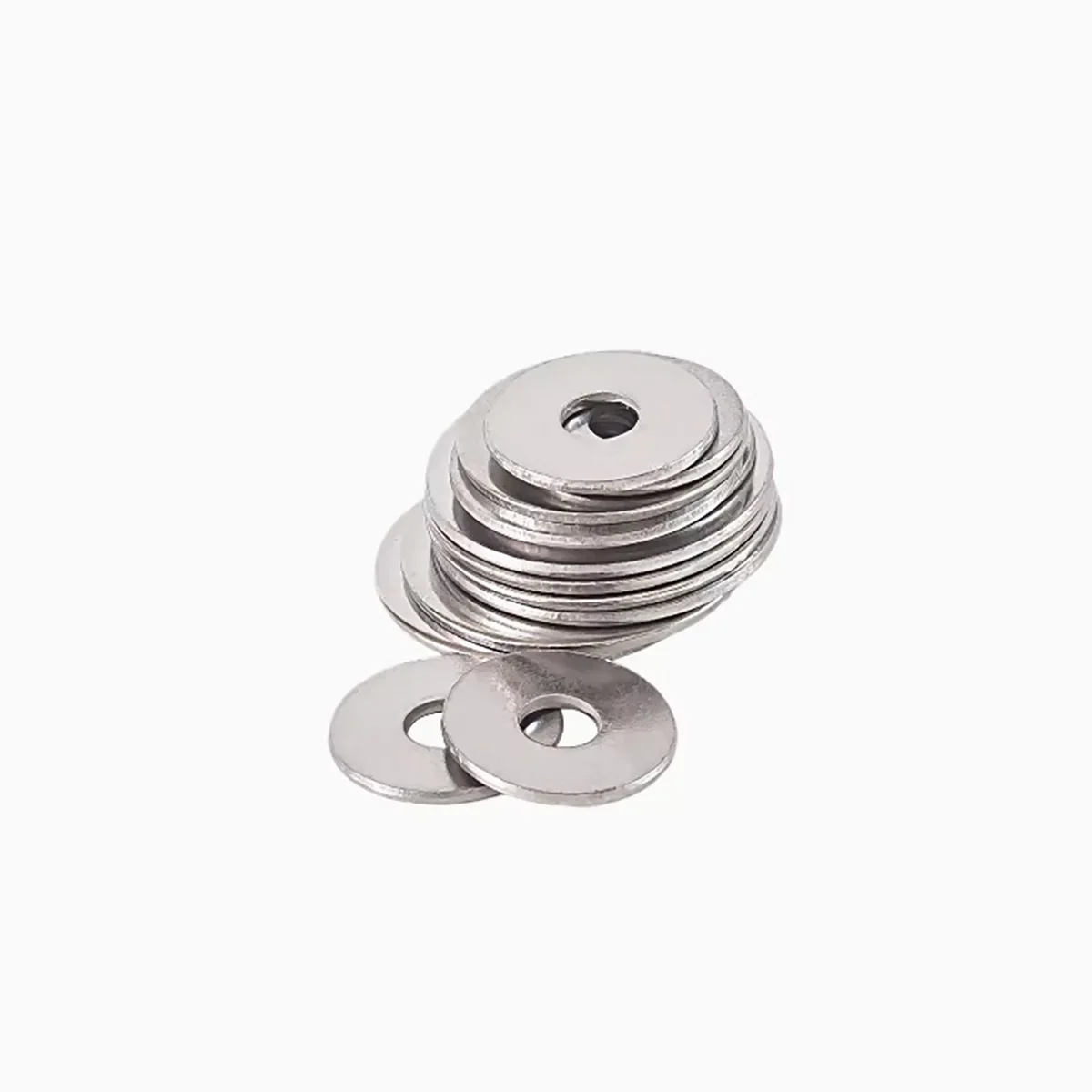 Arandela plana Circular de acero inoxidable 304, arandela de Metal, tornillo agrandado y engrosado, M3M4M5M6M8M10