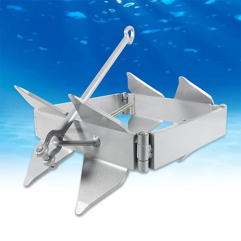 20 lBS Box Anchor, Box Anchor Fits Boats 18 to 30 Feet, Box-Style Offshore Boating Anchor, Galvanized Steel Folding Anchor