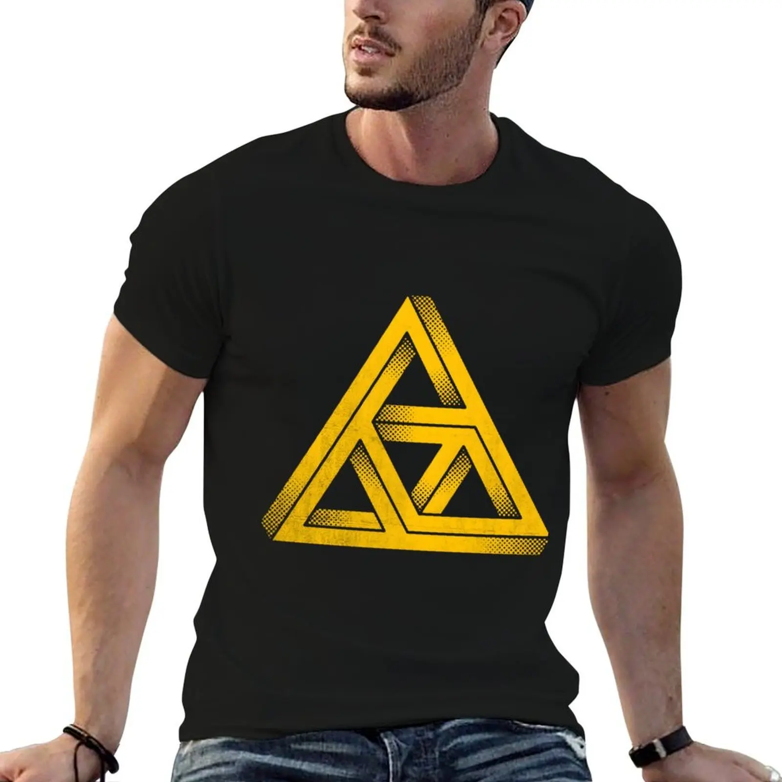 

Penrose Triforce Classic T-Shirt man t shirt heavy cotton t shirt men 100% cotton luxury brand t shirts for man slim fit T-Shirt
