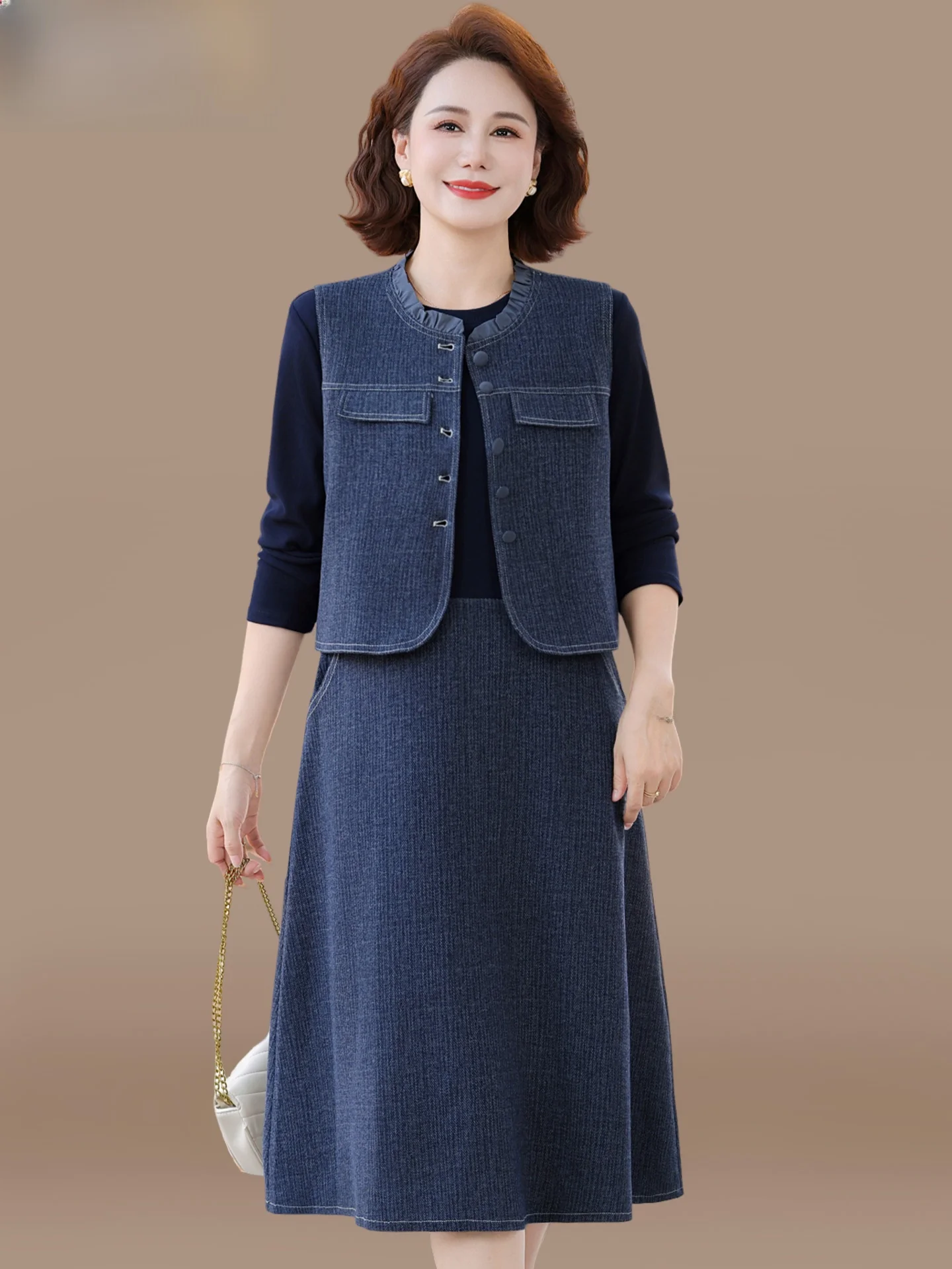 ensemble-elegant-pour-mere-en-fibre-de-polyester-coupe-ample-col-rond-manches-longues-deux-pieces-pour-femmes-d'age-moyen