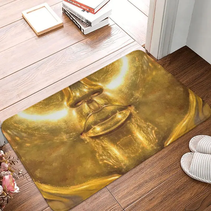 King Tut Golden Front Door Mat Anti-Slip Indoor Quick Dry Ancient Egypt Pharaoh Tutankhamun Doormat Room Entrance Rug Carpet