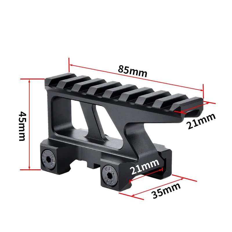 Aluminium-Riser-Basis mit Picatinny-Schiene zur Unterstützung taktischer Airsoft-Ausrüstung, Halterung für PEQ15 NGAL DBAL, Visier, Outdoor-Zubehör – Detail 1