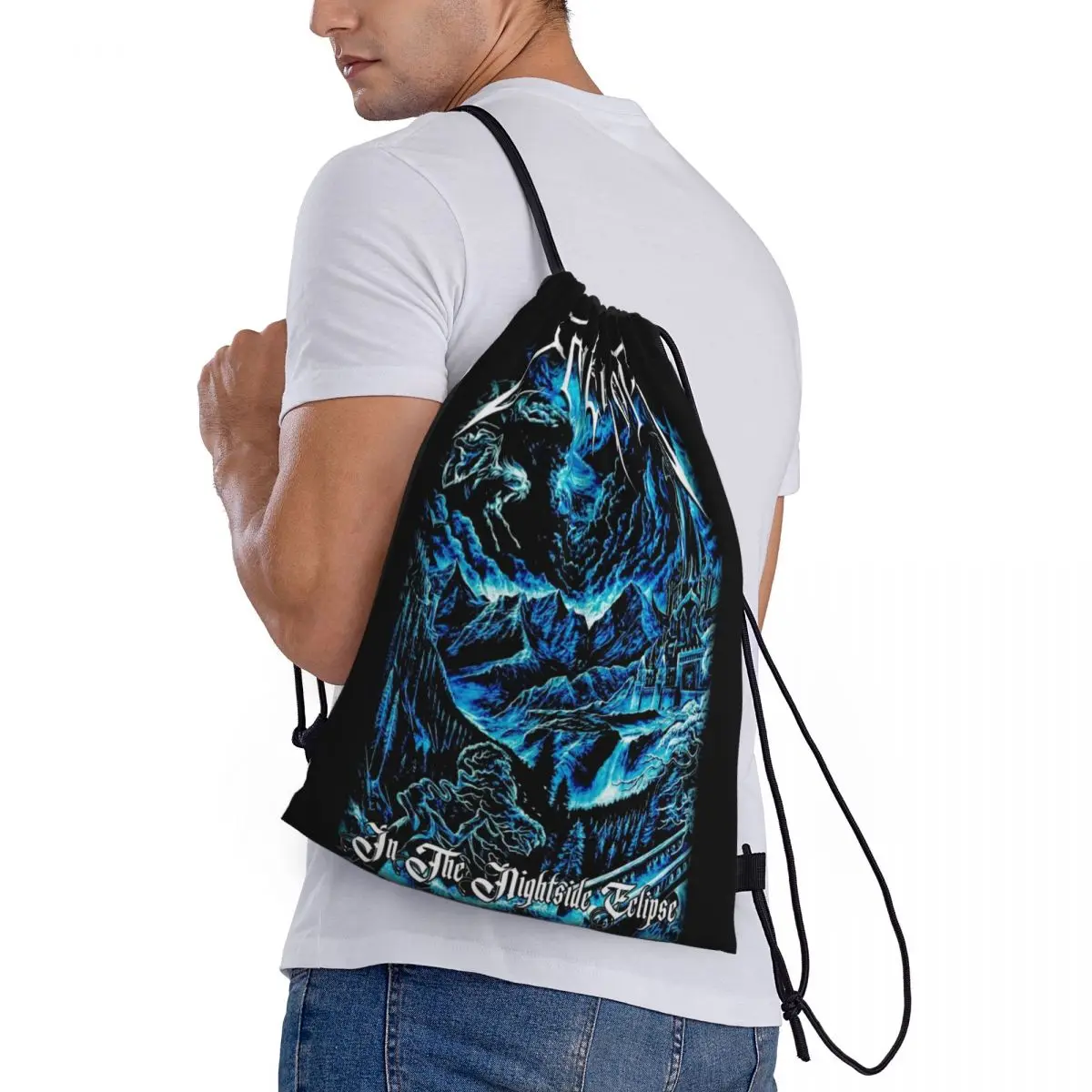 Custom Metal Band-Emperors Music Drawstring Backpack Women Men Sport Gym Sackpack Portable Training Bag Sack