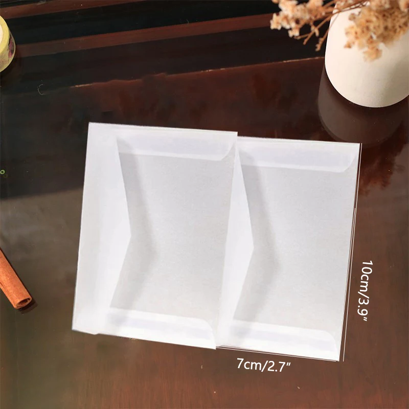 30/50/100PCS 3.9×2.7 in Semi-transparent Sulfuric Acid Paper Envelopes For  Postcard Card Storage Bag Wedding Invitation Gift