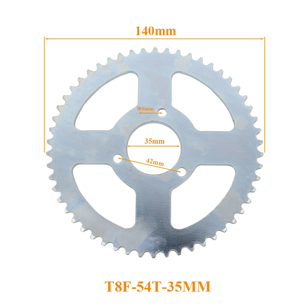 Motorcycle T8F 54T 35mm Rear Chain Sprocket T8F 126 Link Chains & 14T Transmission Gear Box For 47cc 49cc Pocket Bike Mini Moto