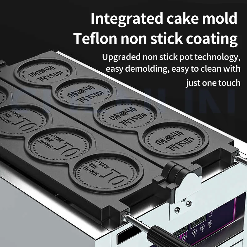 Máquina para hacer gofres estilo moneda de oro comercial, máquina para hacer gofres estilo olla antiadherente, máquina para hacer aperitivos, máquina para hacer pan, máquina para hacer gofres redonda