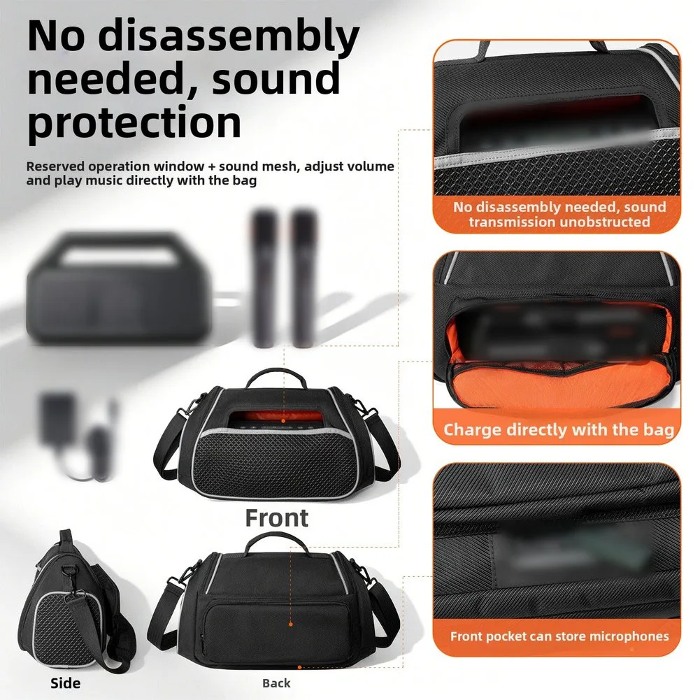 Tragbare Tragetasche für Soundcore Boom2 Plus Lautsprecher, stoßfeste EVA-Hartschalen-Schutztasche mit verstellbarem Riemen – Detail 13