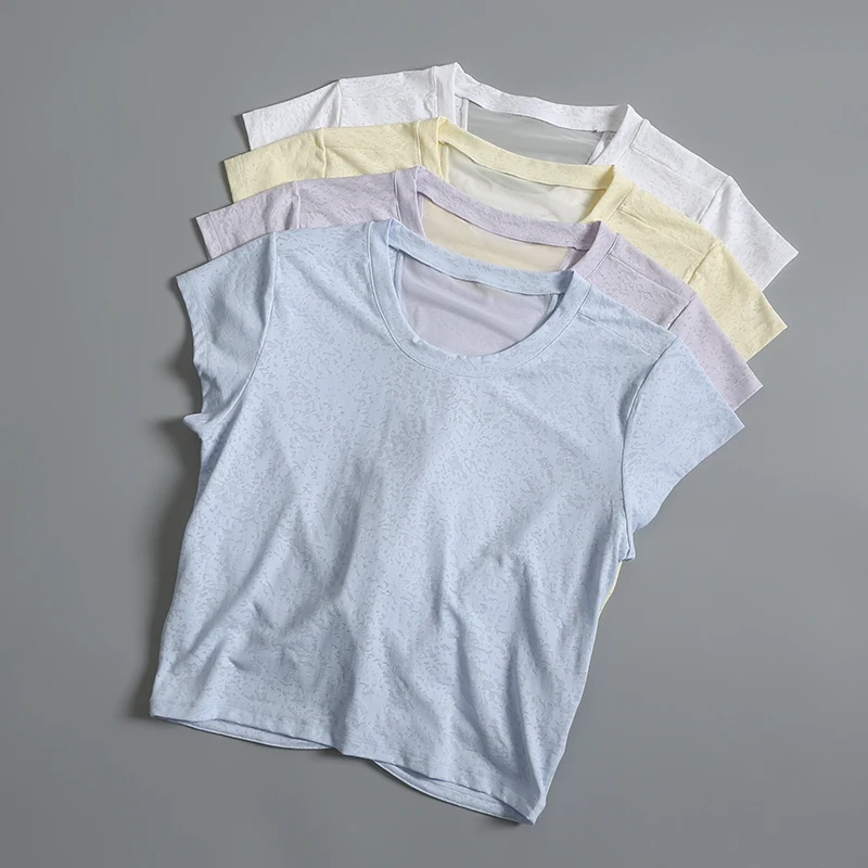 Women's Fitness Clothing Summer Loose Sexy Back Running Short Sleeve Sports Top Quick Dry Yoga Cover up Casual Style Training...