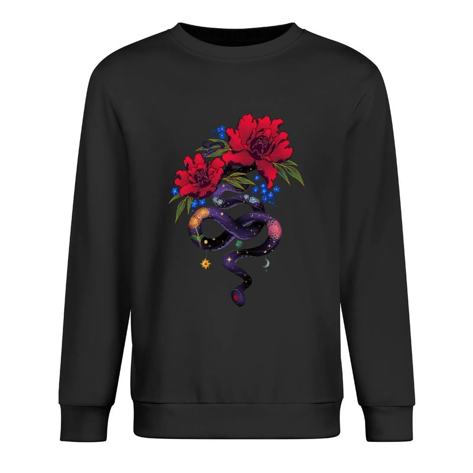 

Snake Peony Flowers Tattoo Pullover blouse tracksuits mens designer clothes korean style clothes men's sweatshirts