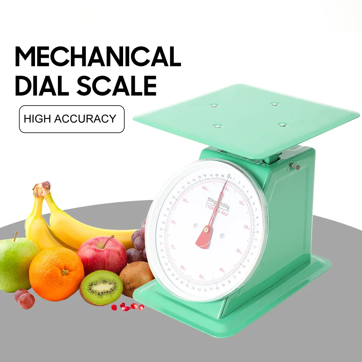

50kg Dial Kitchen Food Spring Scale Mechanical Weighing Scale Kitchen Supplies Scale with Platform
