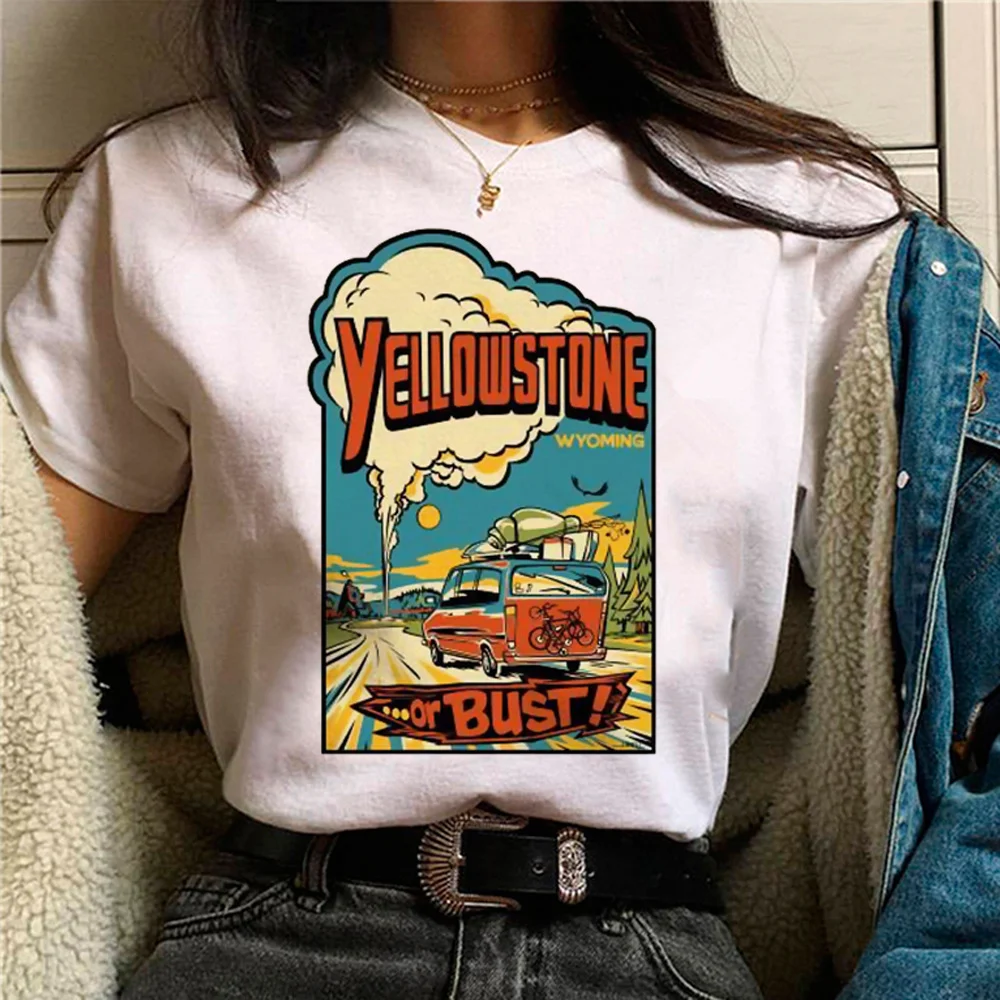 Yellowstone t shirt women manga harajuku funny top female anime clothing