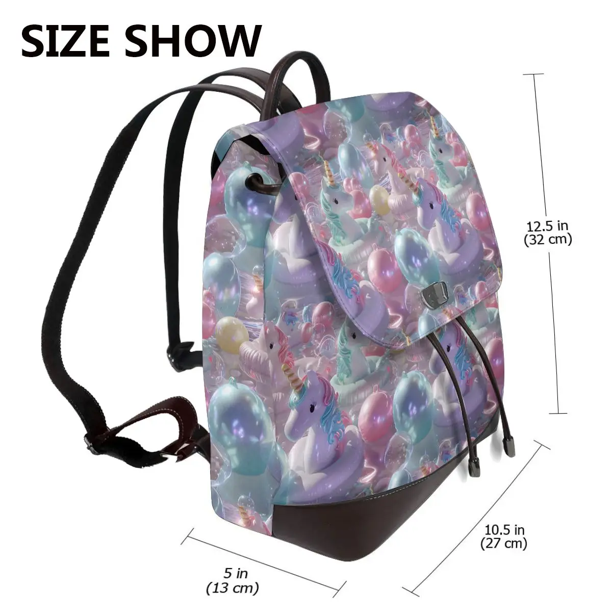 يونيكورن يطفو ديكور أنماط ثلاثية الأبعاد جديد حار المرأة على ظهره مصمم جلد عالي الجودة بسيط موضة حقيبة ظهر ذات سعة كبيرة