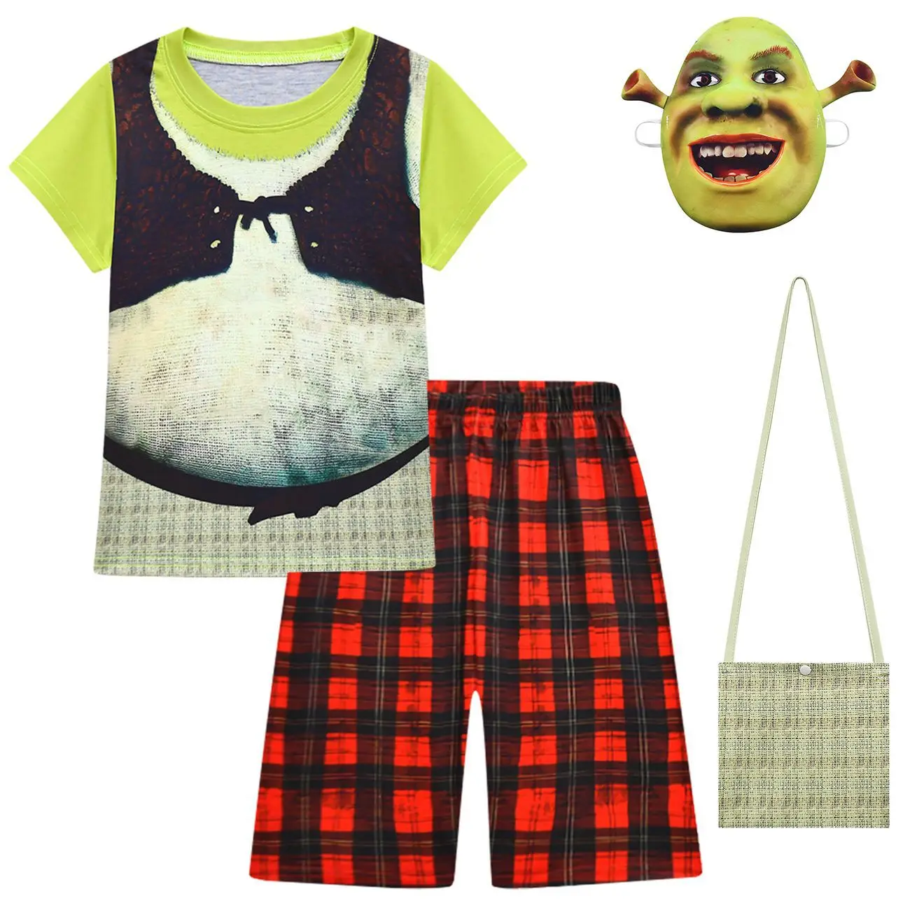 Fiona Shreks Cosplay Costume for Kids Girls Princess Fiona Tshirts+pants Sets Monster Shrek Boys Clothes Children Cartoon Outfit