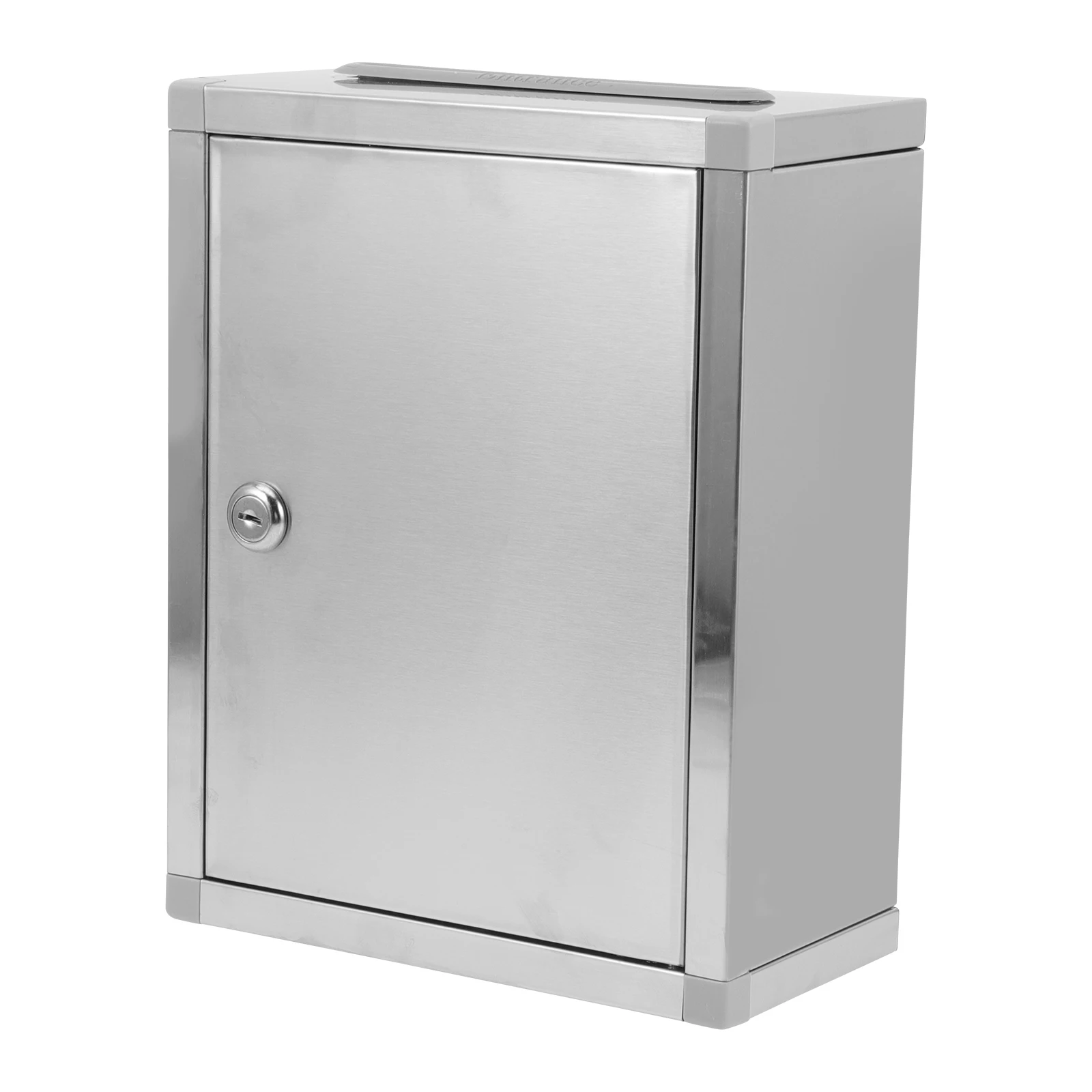 

Stainless Steel Mailbox Complaint Suggestion Box 27x21x11cm Wall Mount Locking Waterproof Letter Post Container Public