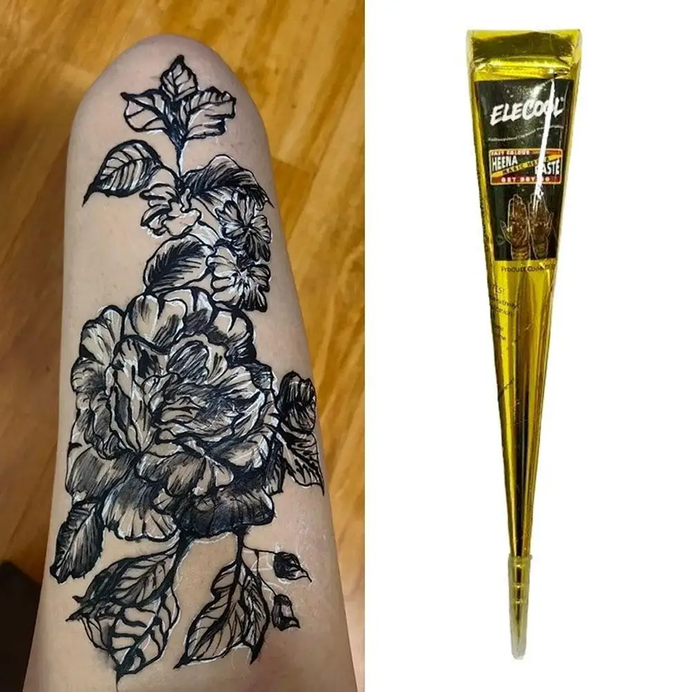 Natural Temporary Flash Tattoo Paste Black Henna Body Paint Arts Disposable Cones Sexy Tattoo Cream lnks Indian Wedding Fashion view 4