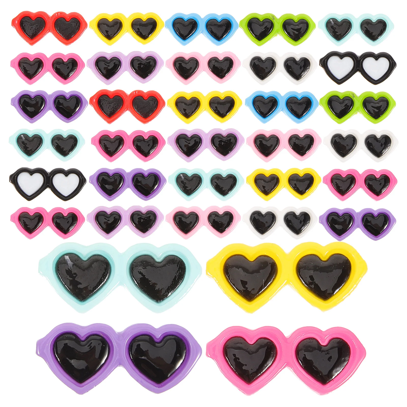 

80 Pcs Resin Mini Sunglass Beads Charms DIY Supplies Heart Sunglasses Model Phone Shell Ornaments Tiny