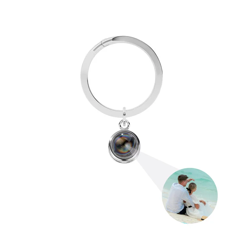 

2024 New Custom Photo Projection Keychain Personalized Round Photo Keychain Picture Custom Keyring Gifts for Family Lover Friend