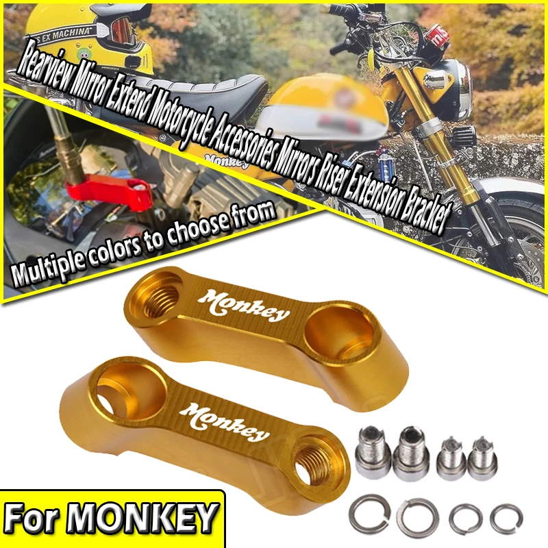 10mm 8mm Rearview Mirror Extend Motorcycle Accessories Mirrors Riser Extension Bracket For Monkey 125 Z125 Z 125 Z120 2018-2024