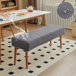 1Pc Waterproof Jacquard Texture Stretch Dining Room Bench Cover Spandex Washable Soft Removable Bench Slipcovers Bench Covers