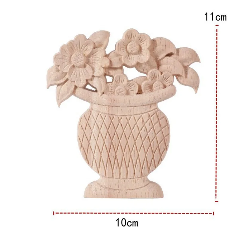 Wooden Appliques for Furniture Home Decoration Accessories Wooden Flowers Decoration Wood Decals for Walls Furniture Accessories