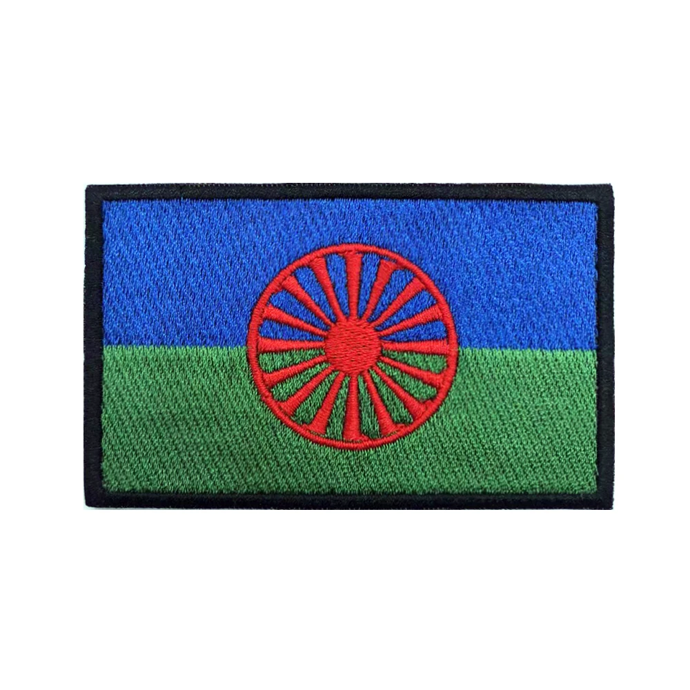 Rom Gypsy Flag Of The Romani parches brazalete parche bordado gancho y bucle hierro en insignia bordada raya militar