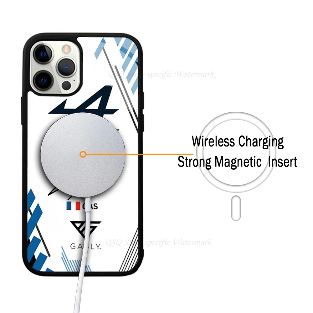 1pc Pierre Gasly Alpine F1 Team Phone Case Strong Magnetic per IPhone 15 14 13 Pro Max 11 12 Mini