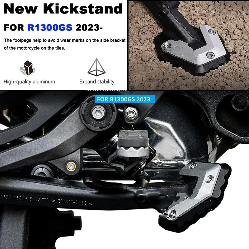 

For BMW R1300 gs R1300GS GS1300 R 1300 GS 2023- CNC Aluminum Motorcycle Kickstand Extender Foot Side Stand Extension Pad