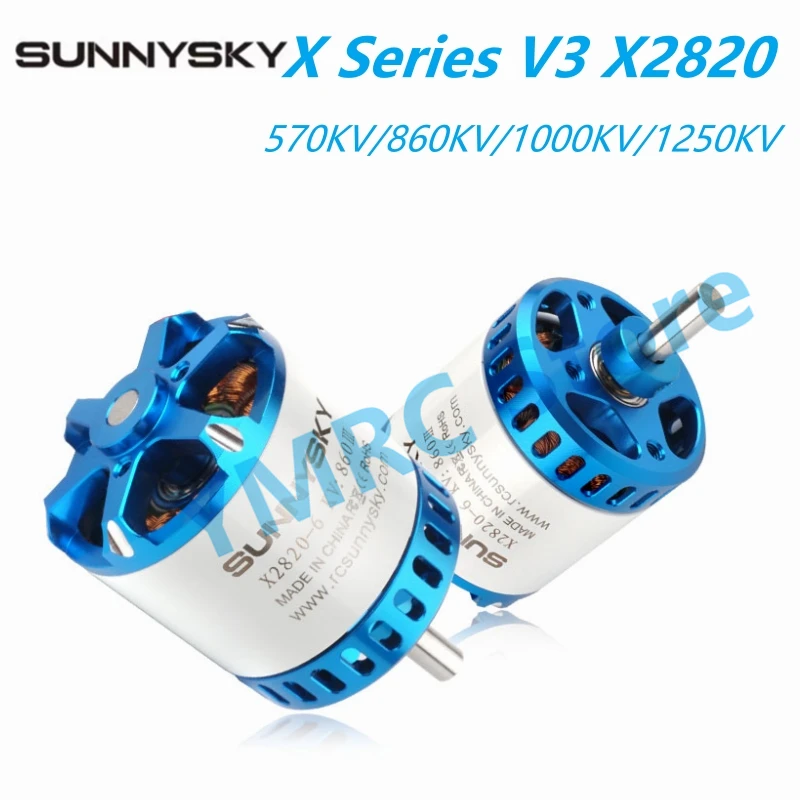 

SunnySky X Series V3 X2820 570KV/860KV/1000KV/1250KV 3-4S Brushless Motors For 30E Fixed Wing