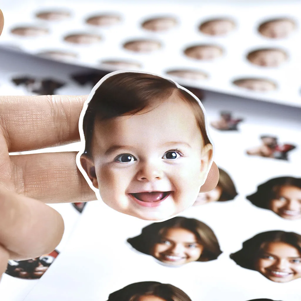 Kustom 30 Buah Stiker Pribadi Avatar Hewan Peliharaan Tahan Air Stiker Wajah Stiker Foto Pesta Ulang Tahun Anak-anak Botol Air Pesta Lapto