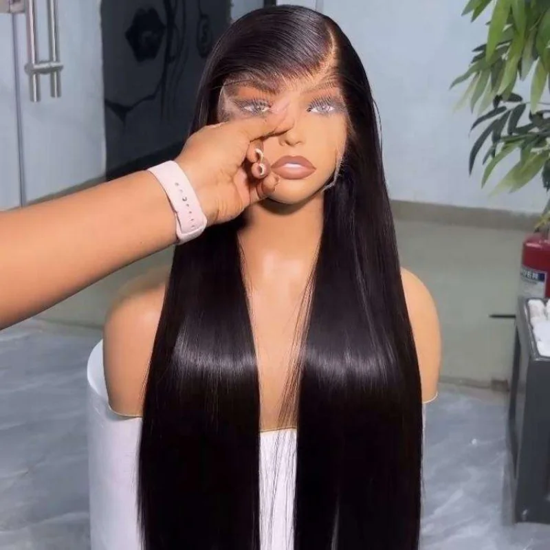 

Парик с кружевной застежкой 13x4, 13x6, HD прозрачный, 30-36 дюймов, идеально прямые волосы, парик с кружевной застежкой 4x4, из натуральных волос, для женщин, предварительно выщипанный