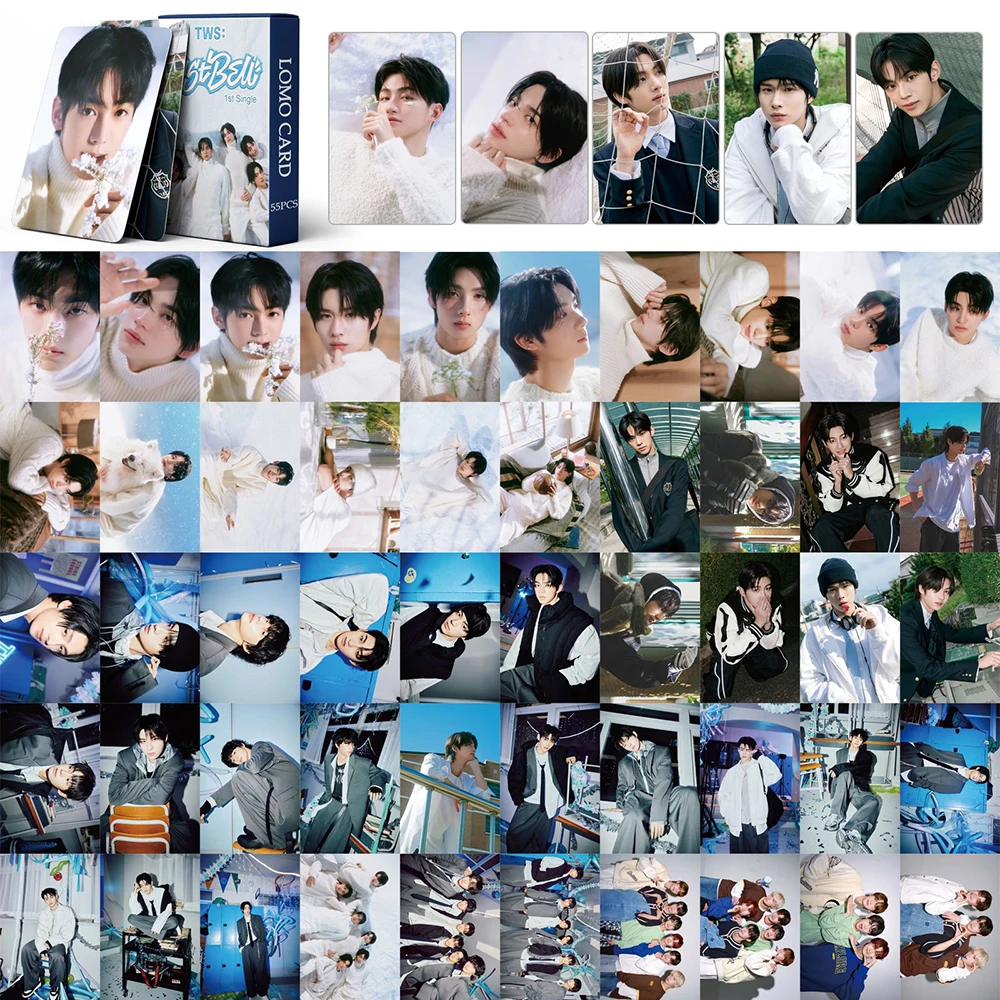 55pcs/set Kpop TWS Sparkling Blue Photocards LOMO Cards New Album Photocards Card photo Poster fan gift