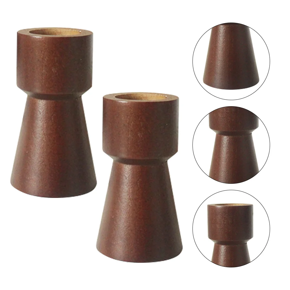 

2pcs Wooden Holder Creative Decorative Candlestick Home Decor Wedding Party Candlelight Dinner Gift Tea Light Stand
