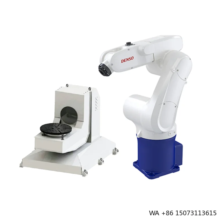 Small 6-Axis Robotic Arm with Welding Positioner for Welding Automation in Compact Work Cells