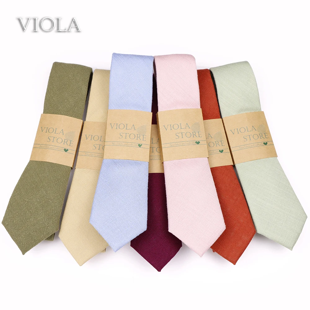 

Hot New Colorful Solid 100%Cotton Neck Tie 6.5cm Skinny Pink Sky Blue Dress Wedding Party Tuxedo Tie Gift Cravat Mens Accessory