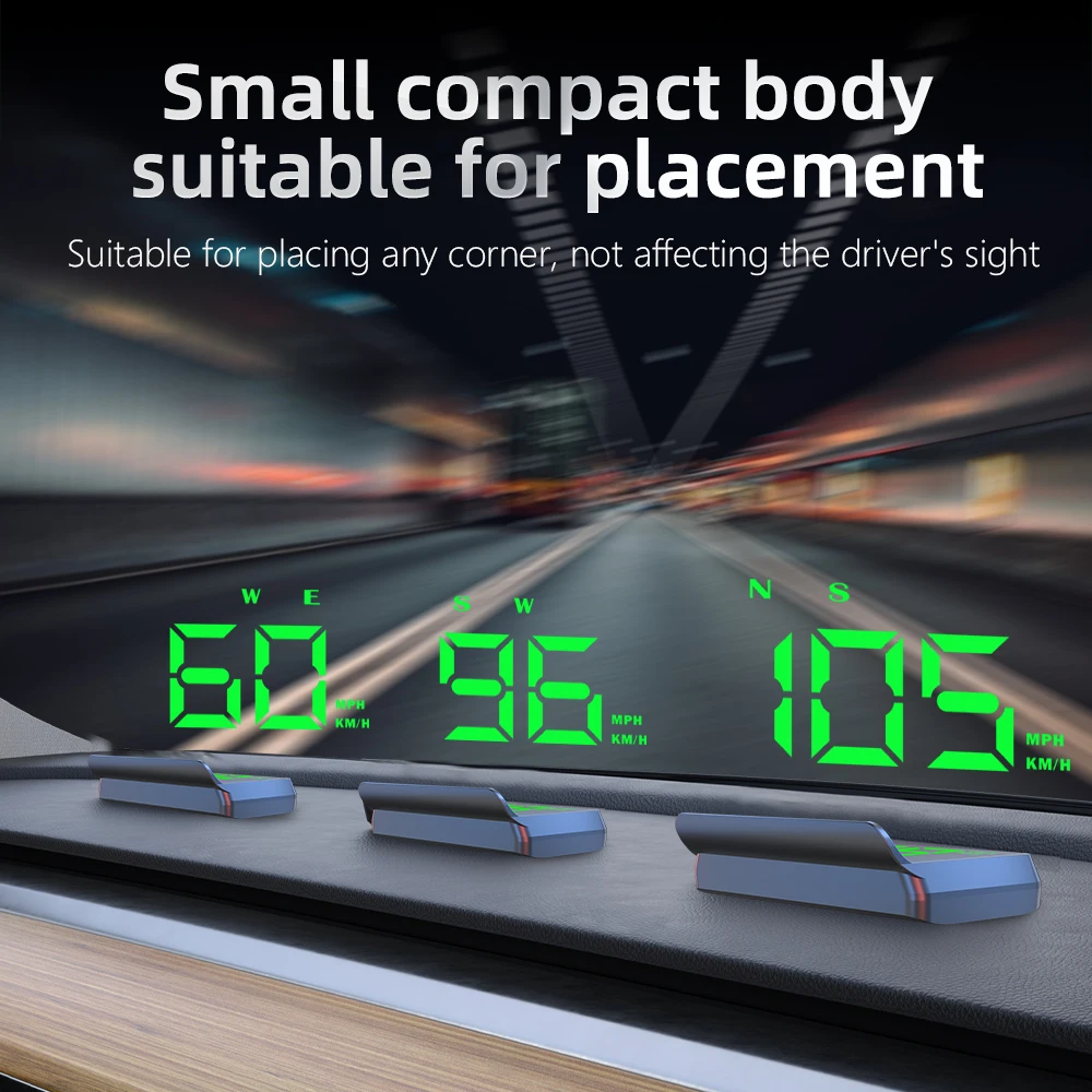 MAIMEIMI W2S HUD GPS شاشة عرض علوية لإلكترونيات السيارات عرض رقمي KMH ، ملحقات عداد سرعة السيارة MPH لجميع السيارات