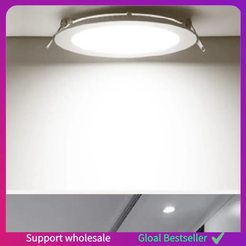 

A38M 12W 1CM Panel Light Ultra-Thin Recessed Circular Downlight Kitchen Foot Tile LED Panel Light Recessed Round Panel Light Dur