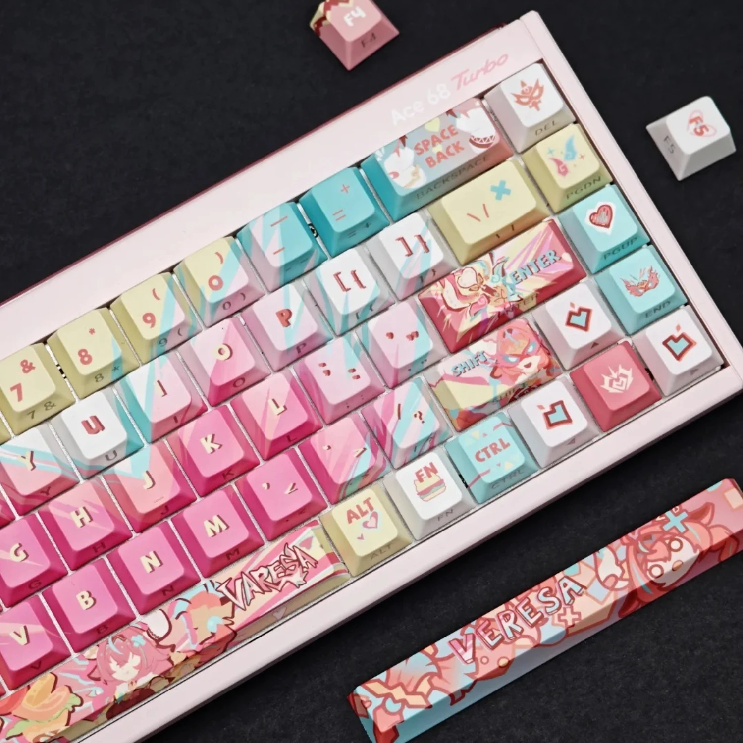 MAIMOOO Genshin Impact Varesa Keycaps Cherry Profile PBT Thermal Sublimation ヴァレサ Anime Game Keycap for MX Mechanical Keyboard