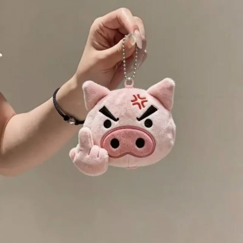 Crayon Shin-chan Cartoon Plush Keychain Creative Cute Pink Fat Zaemon Plush Doll Pendant Suitable for Backpack Car Key Gift view 5