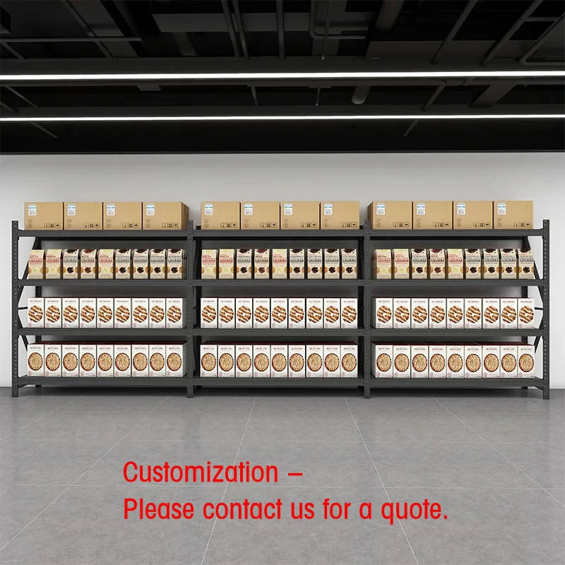 custom.Custom Durable Steel Heavy Duty Supermarket Shelf Storage Display Rack 4-Floor Large Capacity Display Stand Snack War