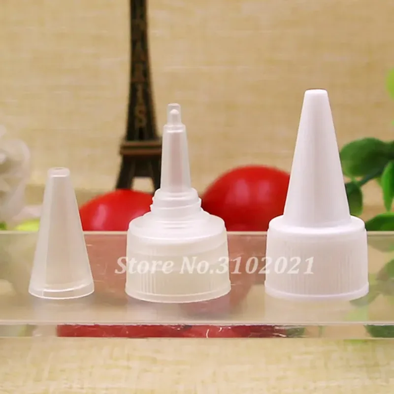 18/20/24R Clear/White/Black PP Sharp Nipple Cap Screw Cover Lid DIY Cosmetic Liquid Sub-Package Bottle Container 50/100/200pcs