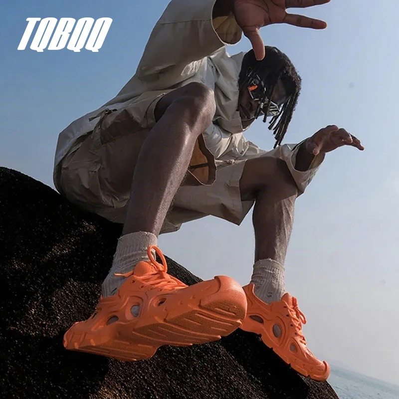 Outdoor Casual Sandals Men's and Women's Comfortable Thick Sole Couple Beach Breathable Hooded Summer Sandals image 5