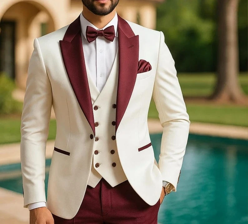 

Handmade Men's Suit Custom Wedding Tuxedo