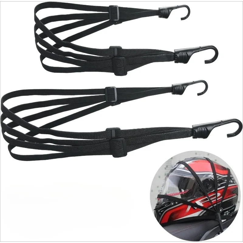 Motorcycle Helmet Straps with Hook Retractable Elastic Rope Helmet Luggage Adjustment Fix Buckle Rope Motorcycle Accessories