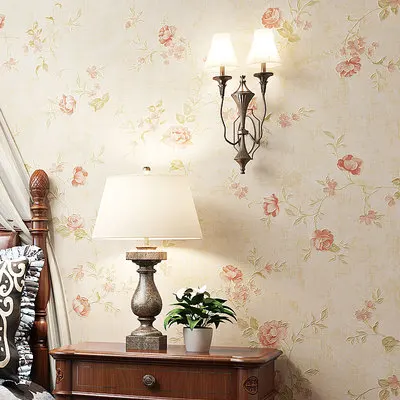 Paysota Estilo Americano Pastoral Flores Retro Verde Amarelo Papel de Parede Quarto Sala Estar Decoração da Sua Casa Rolo